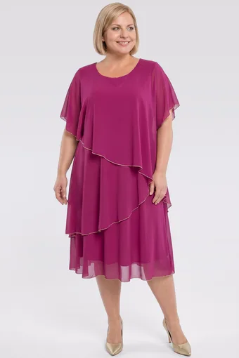 Tamnoplava haljina sa zlatnim obrubom
