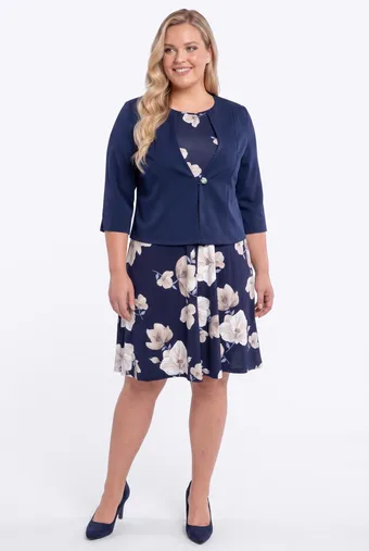 Tamnoplava sako s haljinom
