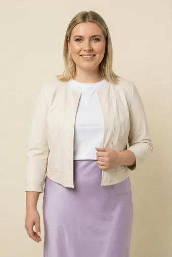 Ecru sako od eko kože